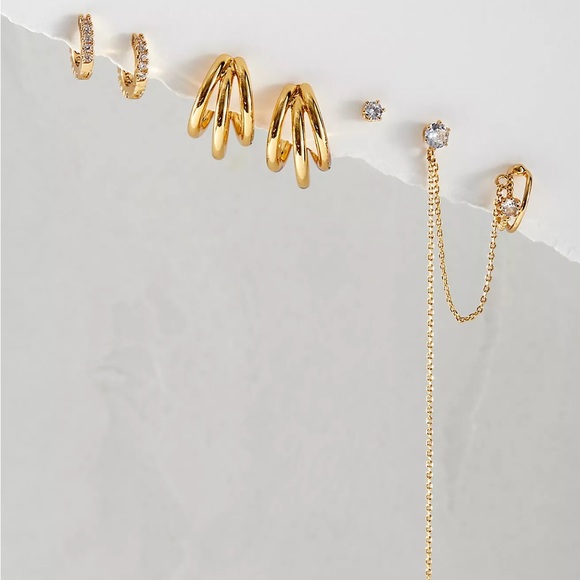 Free People Jewelry - NWT 14k Gold Plated Dripping Earring Set by Free People